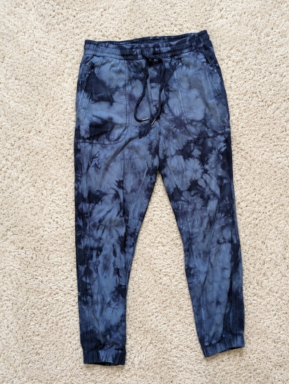 Athleta Farallon Jogger Pants Blue Crystal Dye Tie Dye S Small